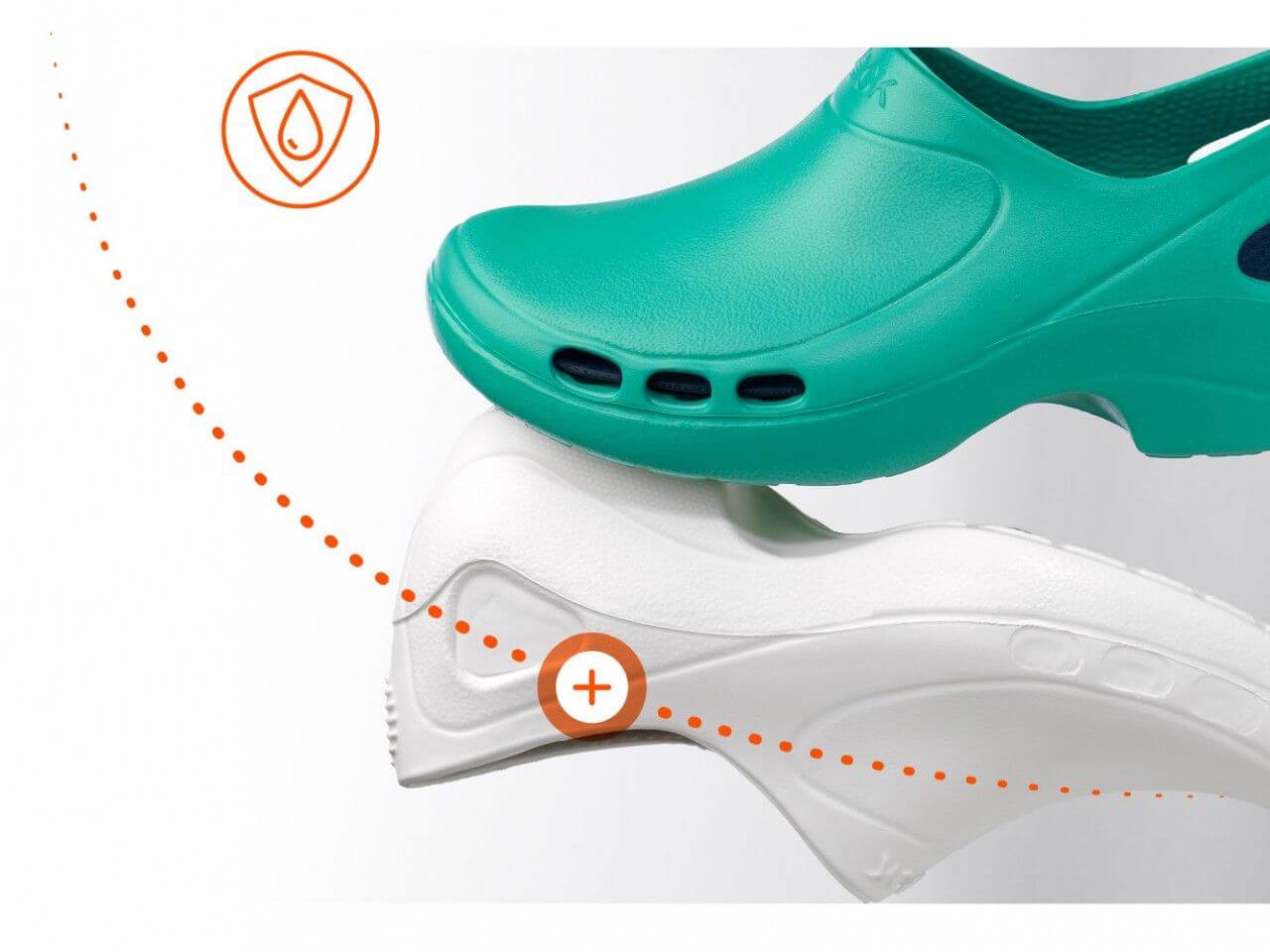 Ventilated and safe hospital shoe