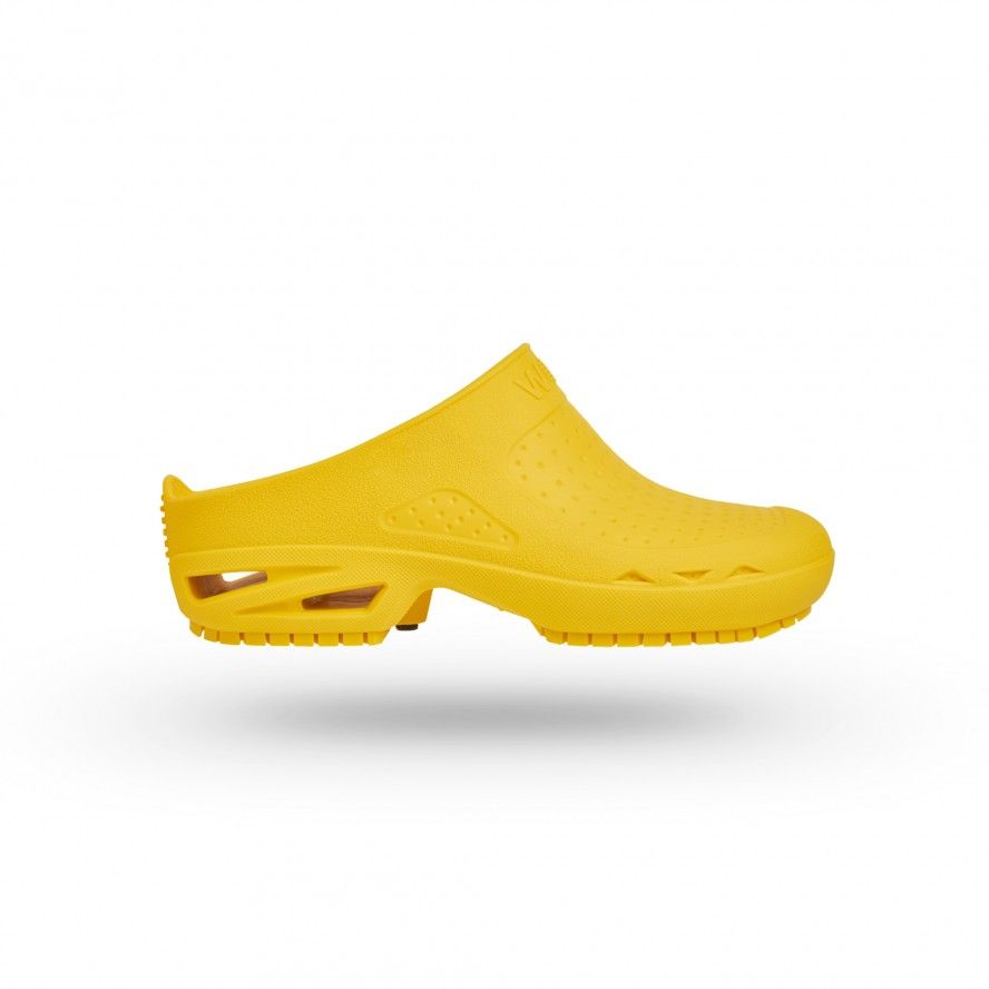 yellow clogs