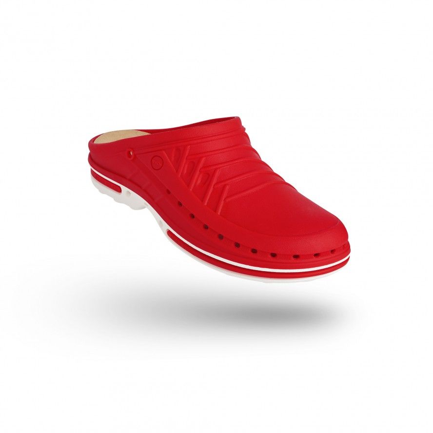 red nursing clogs