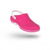 WOCK Pink/White Theatre Clogs - Men and Women CLOG 09 w/ strap