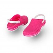 WOCK Pink/White Theatre Clogs - Men and Women CLOG 09 w/ strap