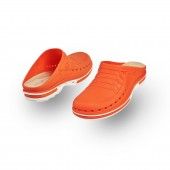 WOCK Orange/White Nursing Clogs CLOG 05 w/ Walksoft Insole