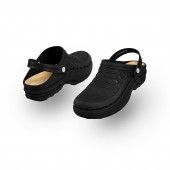 WOCK All Black Nursing Clogs CLOG 11 w/ Strap and Comfort Insole